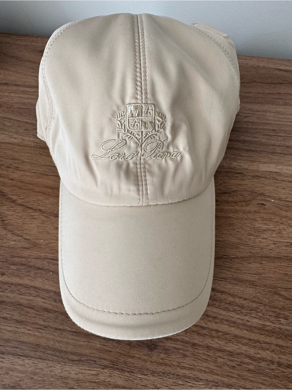 Loro Piana Cream Embroidered Crest Baseball Cap